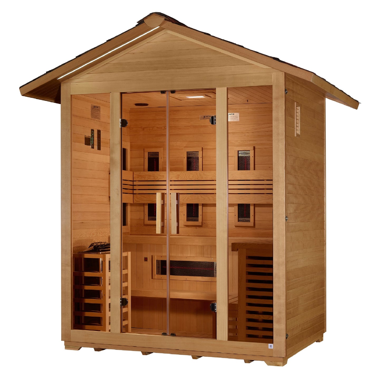Golden Designs "Gargellen" 5 Person Hybrid (PureTech™ Full Spectrum IR or Traditional Stove) Outdoor Sauna (GDI-8125-01)