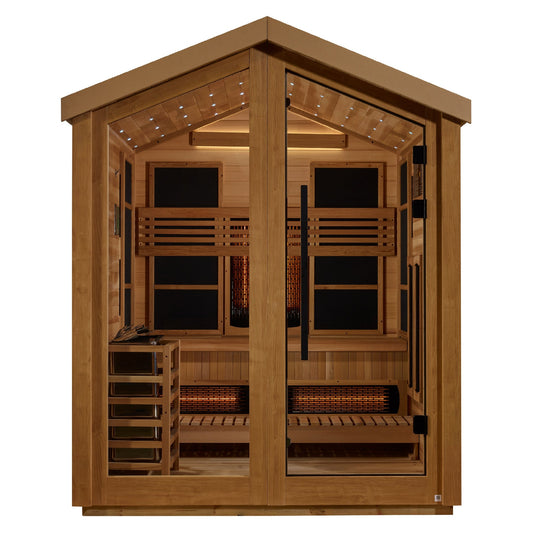 Golden Designs "Loviisa" 3 Person Barn Hybrid (PureTech™ Full Spectrum IR or Traditional Stove) Outdoor Sauna (GDI-8523-01)