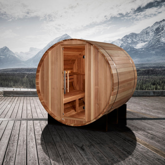 Golden Designs "St. Moritz" 2 Person Barrel Traditional Sauna (GDI-B002-01)