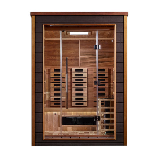 Golden Designs "Nora" 2 Person Outdoor-Indoor PureTech™ Hybrid Full Spectrum Sauna (GDI-8222-01)