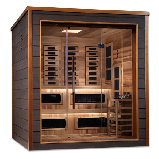 Golden Designs "Karlstad" 6 Person Outdoor-Indoor PureTech™ Hybrid Full Spectrum Sauna (GDI-8226-01)